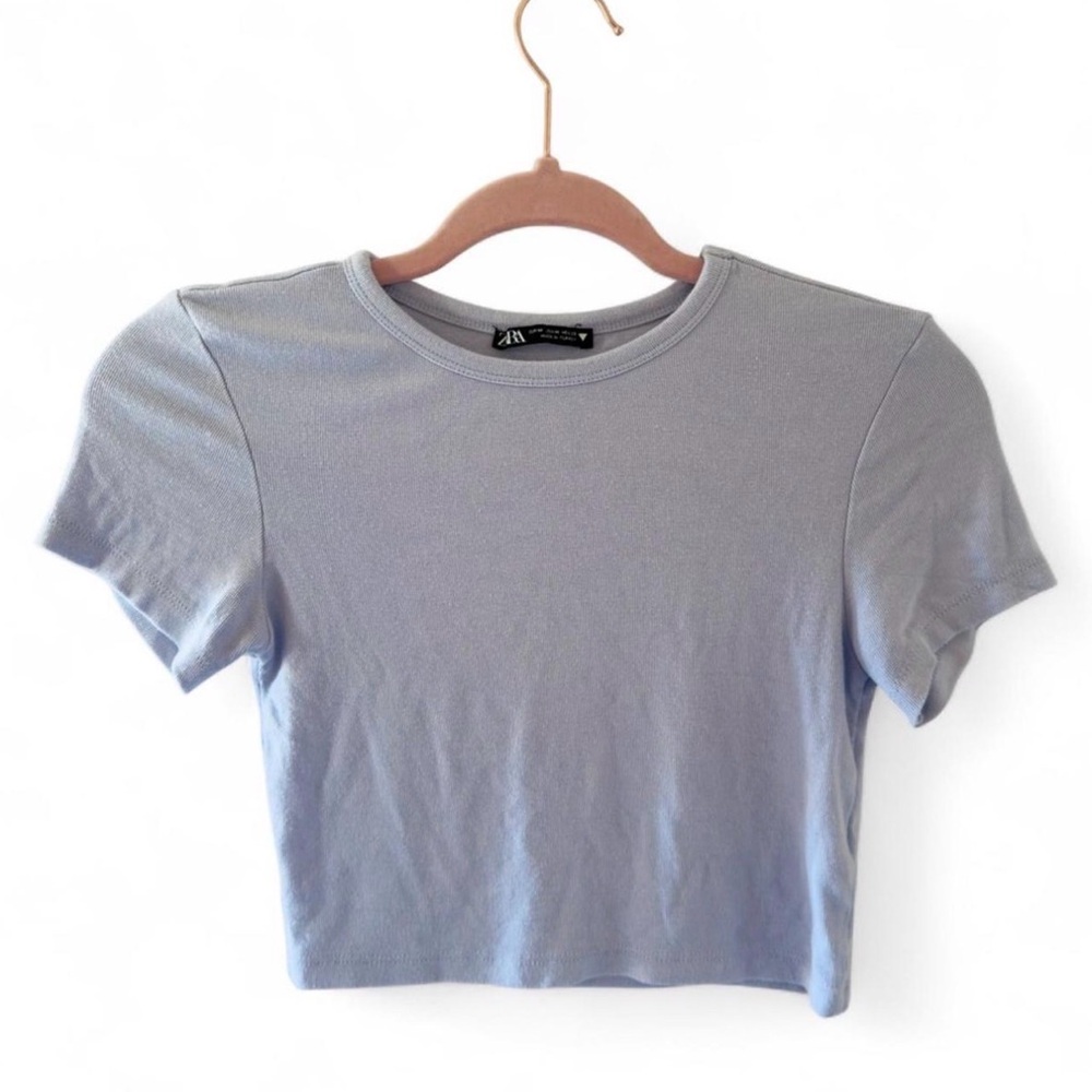 Zara Periwinkle Cropped Baby Tee